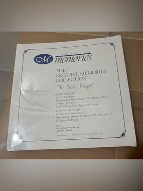 Creative Memories White Baby Pages Refill with Blue Logo